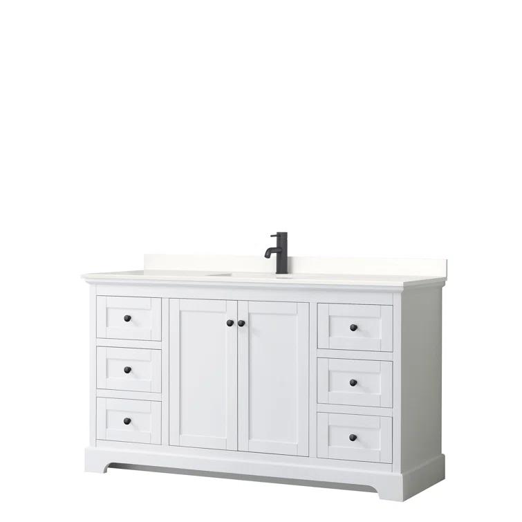 Wyndham Collection Avery 48'' Single Bathroom Vanity with Quartz Top