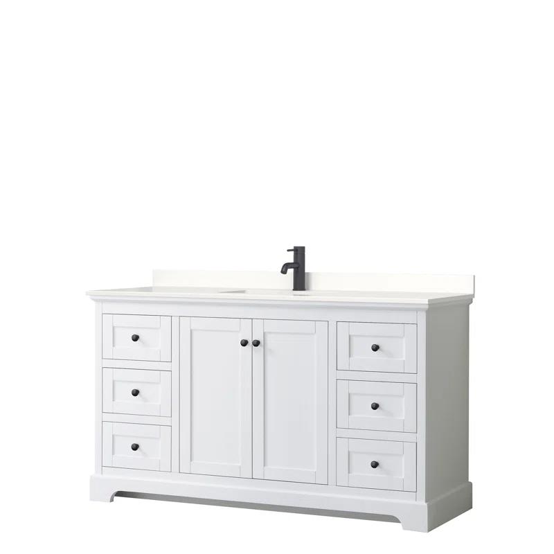 Wyndham Collection Avery 48'' Single Bathroom Vanity with Quartz Top