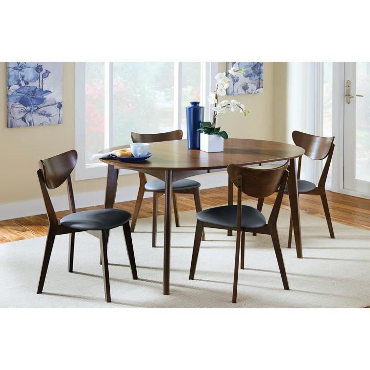 Coaster Furniture Jedda Oval 60-inch Extension Leaf Dining Table Dark Walnut | Wayfair