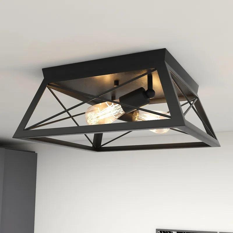 Moen 2-Light Finished Cage Classic Modern Dimmable Flush Mount Light