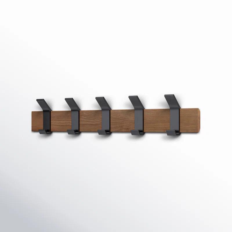 Yamazaki Home Wall-Mounted Coat Hanger, Steel + Wood