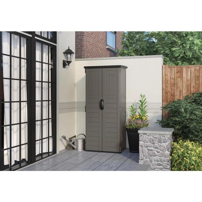 Suncast Suncast Outdoor 32.25 in. W x 24.75 in. D x 72 in. H Resin Vertical Tool Shed