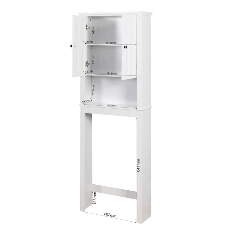 HLILish Bathroom Wooden Storage Cabinet Over-The-Toilet Space Saver With A Adjustable Shelf 23.62X7.72X67.32 Inch