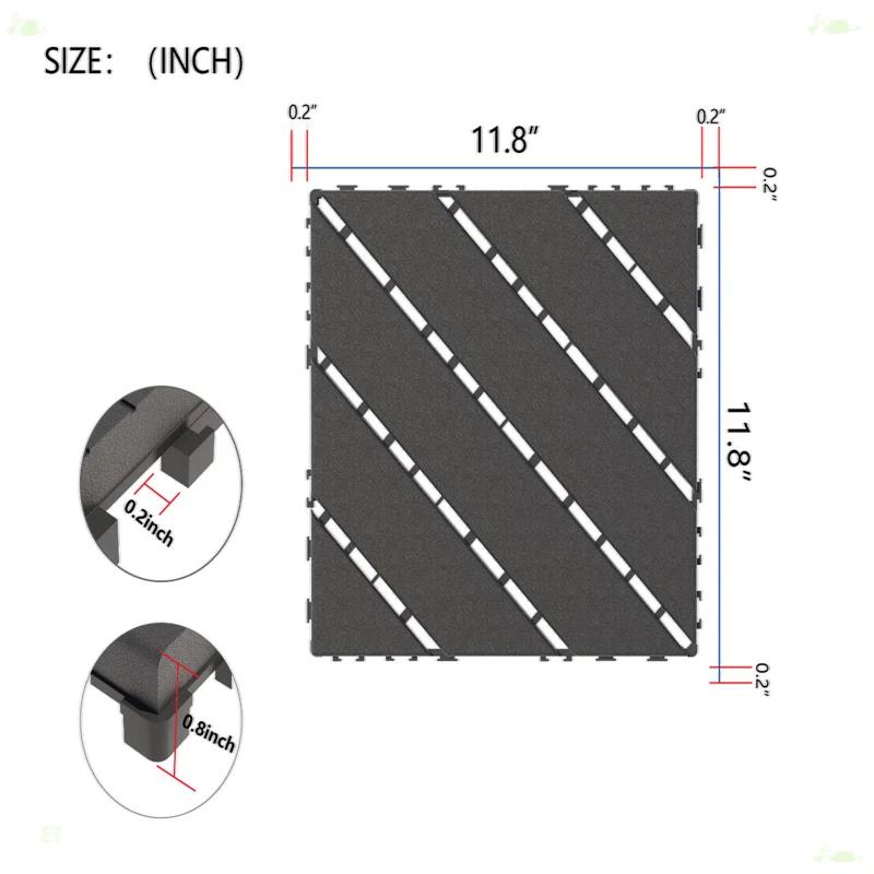 Plastic Interlocking Deck Tiles,44 Pack Patio Deck Tiles
