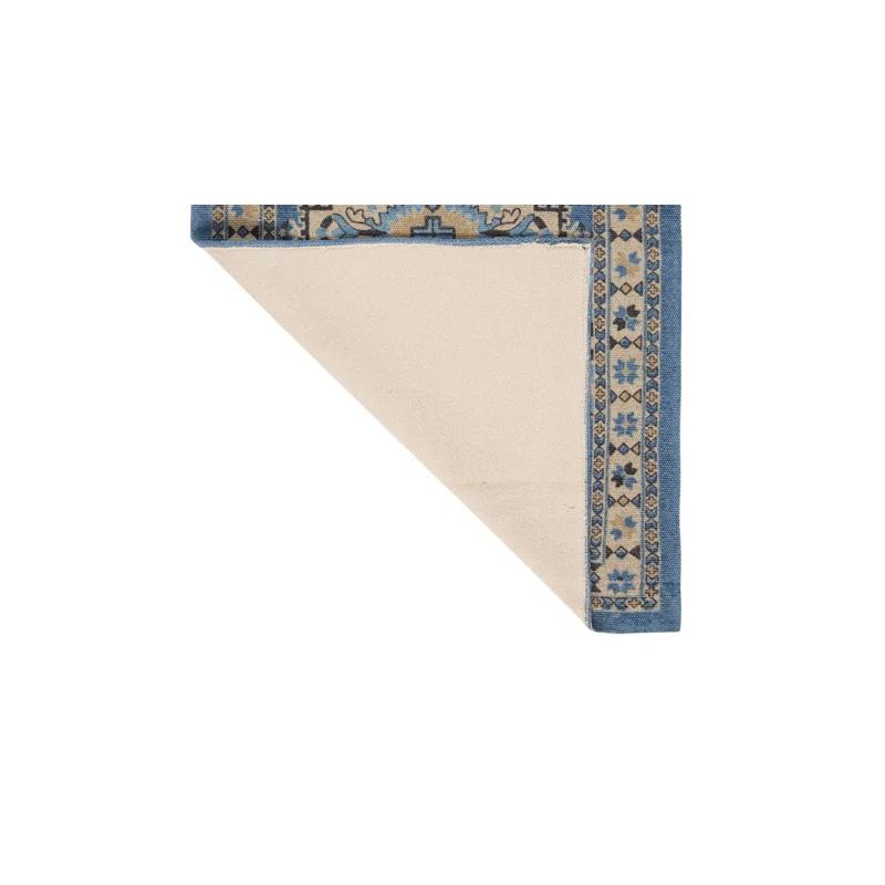 French Connection French Connection Oriental Flatweave Cotton Blue Area Rug
