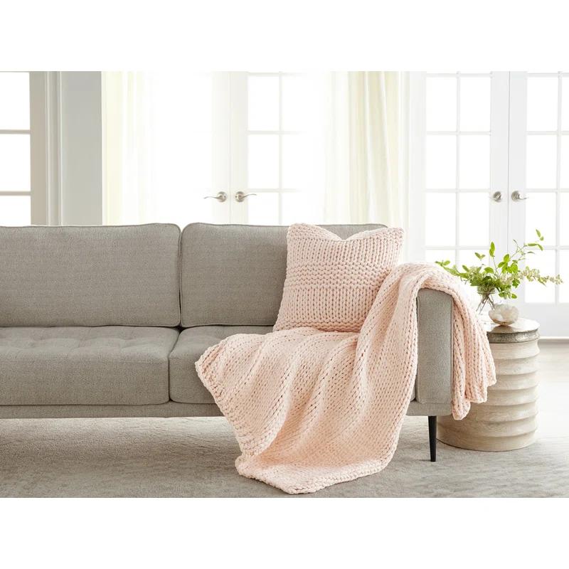 Becky Cameron Cozy Chunky Knit Acrylic Decor Throw Pillow