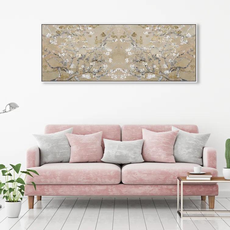 Oliver Gal Prints Vincent Van Gogh " Large Floral And Botanical Van Gogh In Gold Blossoms Inspiration Twin, French Country Gold "