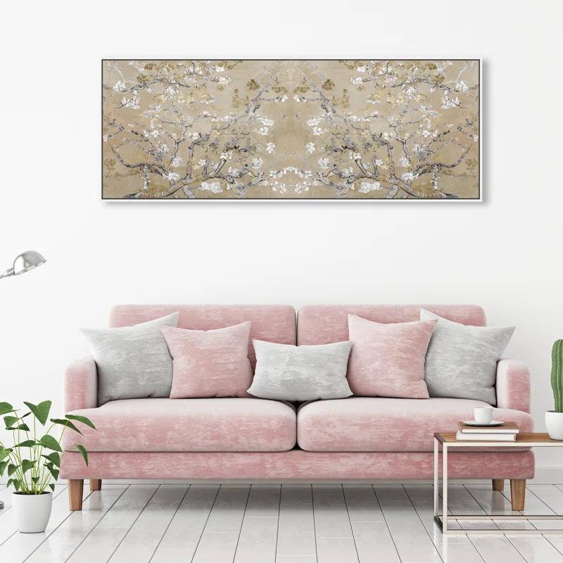 Oliver Gal Prints Vincent Van Gogh " Large Floral And Botanical Van Gogh In Gold Blossoms Inspiration Twin, French Country Gold "