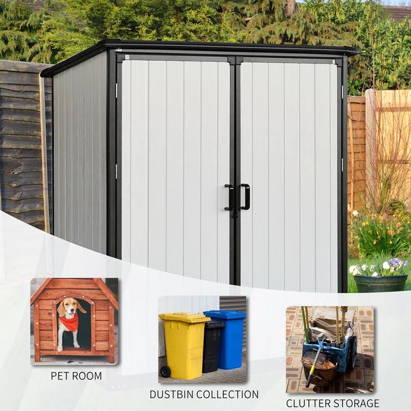 GZMWON 5X3ft Outdoor Storage Shed Waterproof Resin Cabinet Outdoor Storage Cabinet