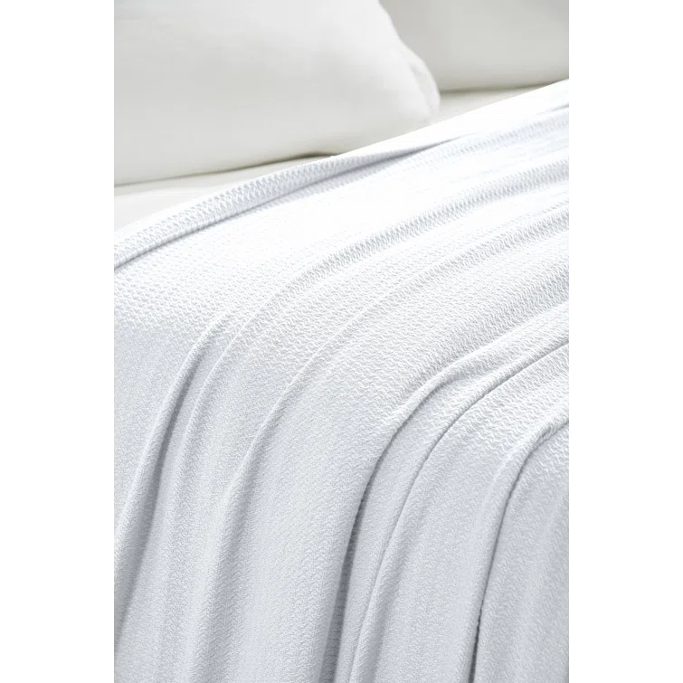Superior Waffle Weave Honeycomb Knit Soft Textured All-Season Cotton Blanket