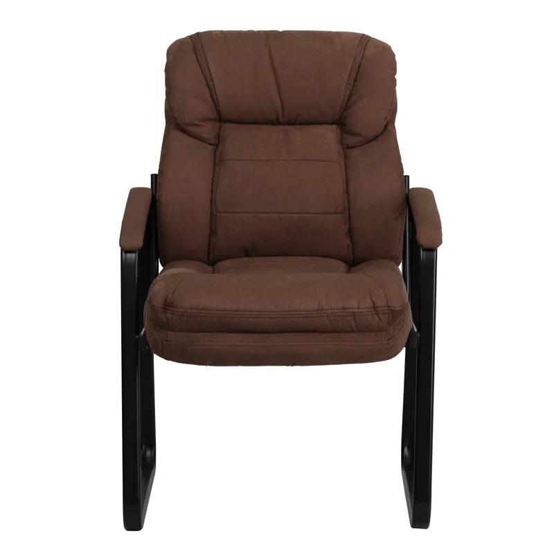 Flash Furniture Isla Modern LeatherSoft Executive Side Reception Chair with Sled Base