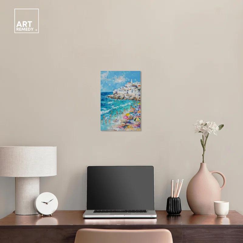 Art Remedy Greek Vacation Canvas Modern Beach Wall Art by Art Remedy