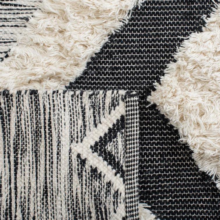 Foundry Select Kenya Hand Loomed Wool/Cotton Southwestern Rug in Black/Ivory
