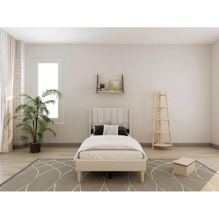 Wade Logan® Eriksay Low Profile Upholstered Platform Bed with Wingback Headboard