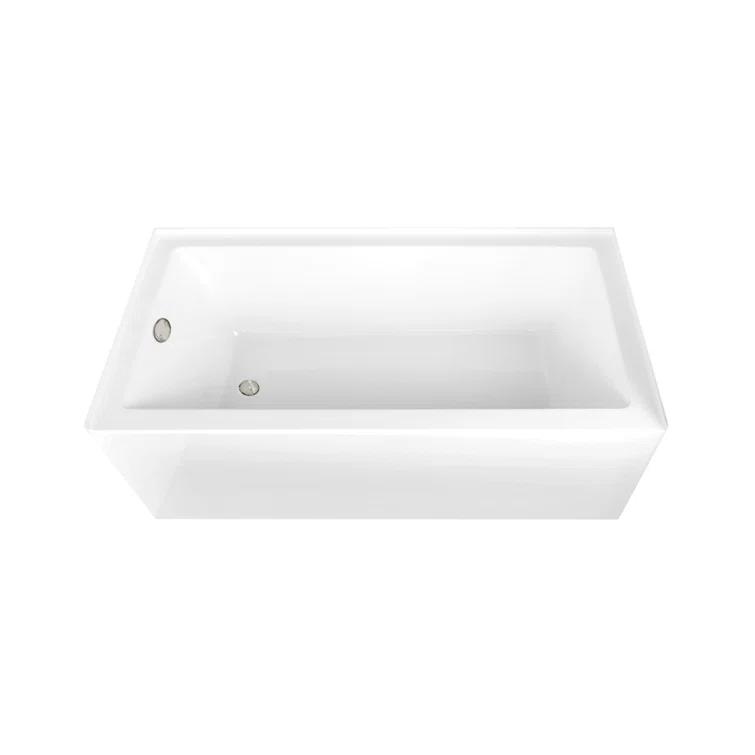 Kingston Brass Aqua Eden 66-Inch Acrylic Rectangular 3-Wall Alcove Tub