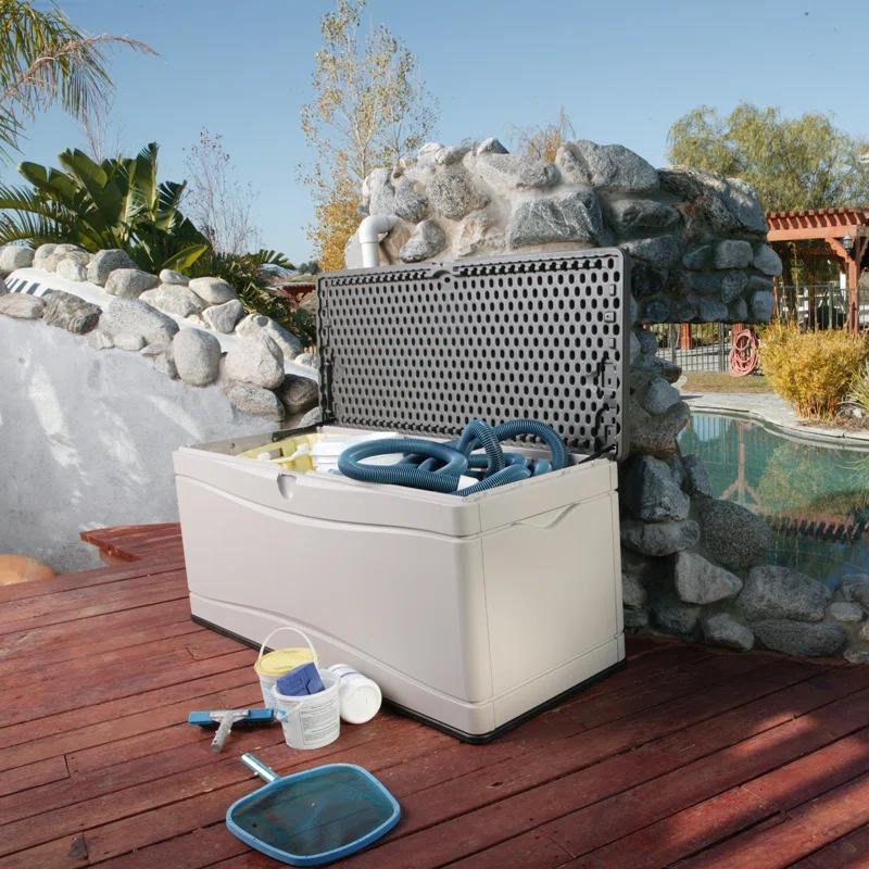 Lifetime Lifetime 60'' W 130 Gallons Water Resistant Polyethylene Plastic Lockable Deck Box