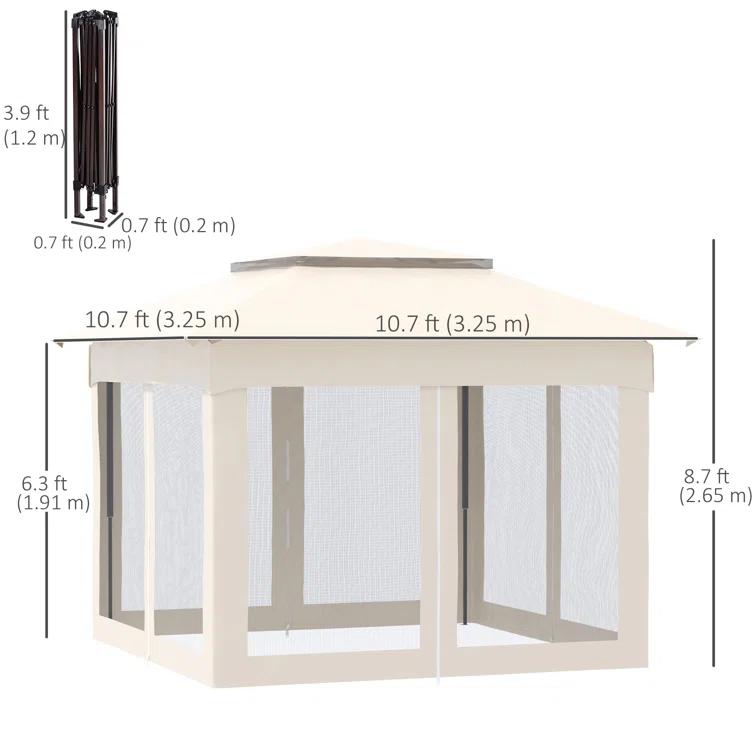 Outsunny 11 Ft. W x 11 Ft. D Steel Patio Gazebo