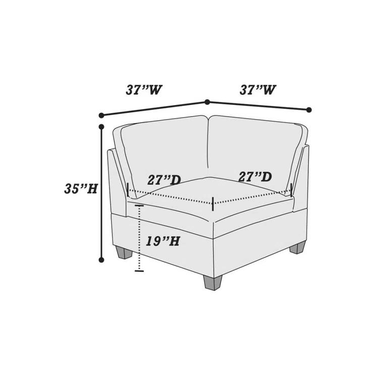 Simple Relax 6 Piece Chenille Modular Sectional Sofa