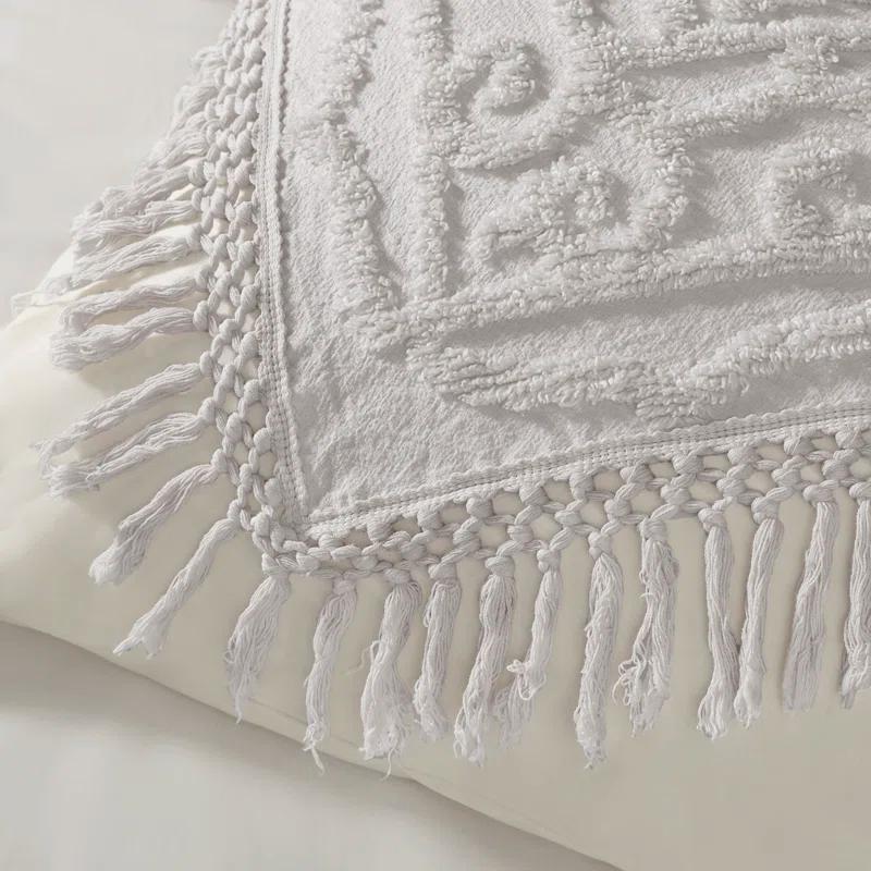 Madison Park Laetitia Tufted Chenille Cotton 3 Piece Medallion Duvet Cover Set