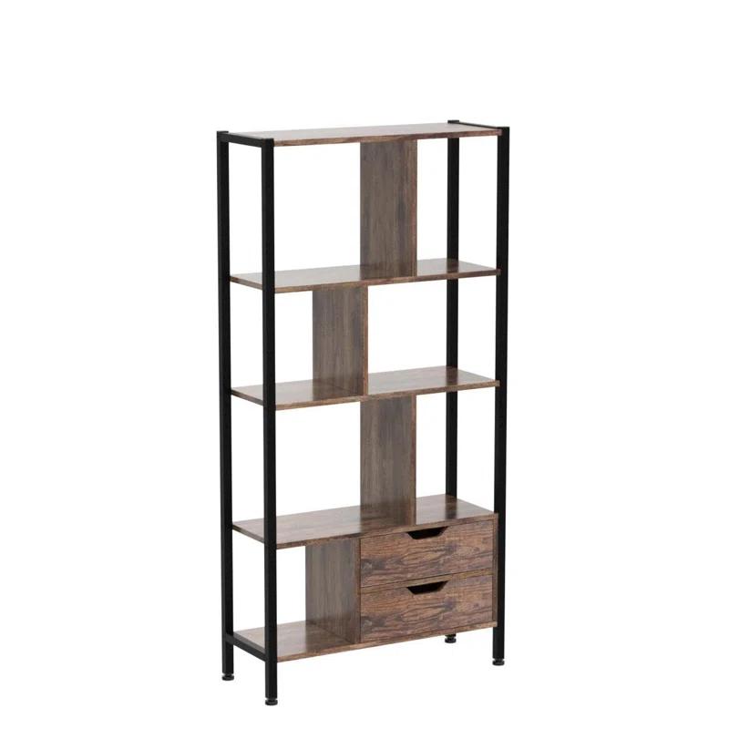 17 Stories Bookcase, 4-Tier Bookshelf With 2 Drawers,Book Shelves Display Shelf For Living Room, Bedroom, Home Office
