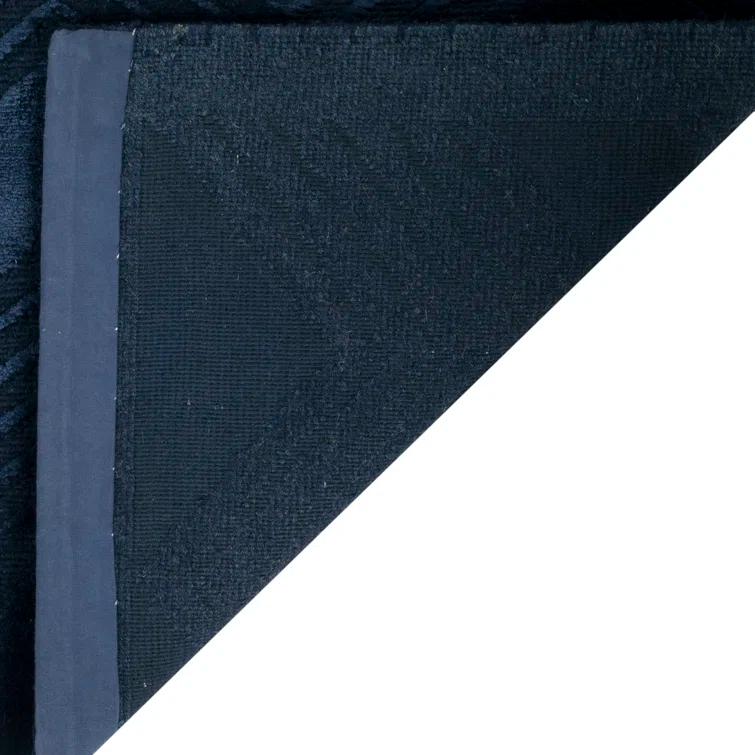 Sapphire Hand-Knotted Wool and Viscose Chevron Area Rug