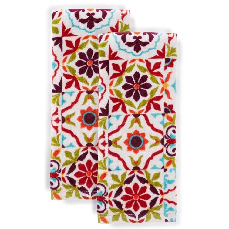 Fiesta Fiesta Worn Tiles Kitchen Towels Set (Set of 2)
