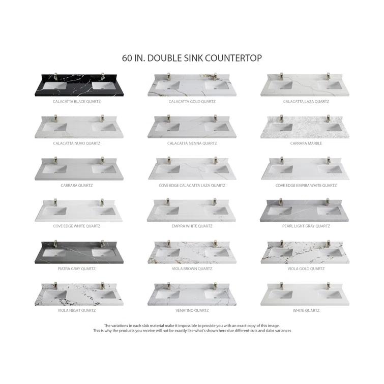 Willow Collections Madison 60'' Double Bathroom Vanity with Top