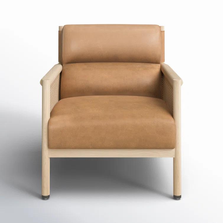 Kennison Cognac Handcrafted Leather Accent Chair