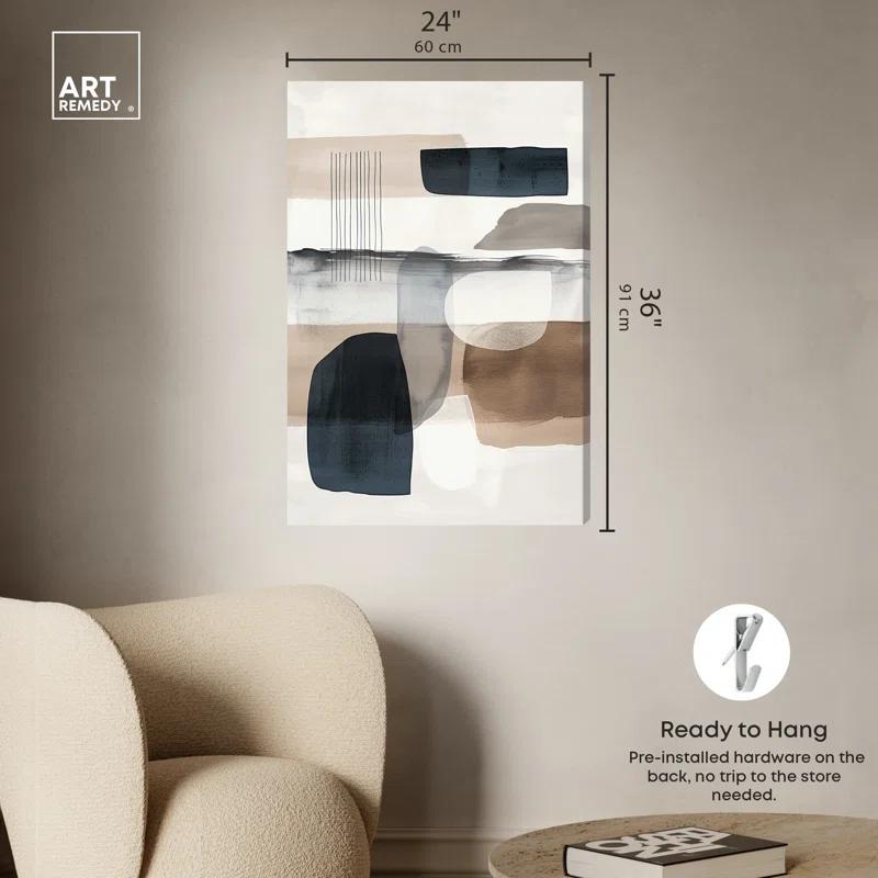 Art Remedy Shapes Abstracts " Layers Of Depth " by Art Remedy on Canvas