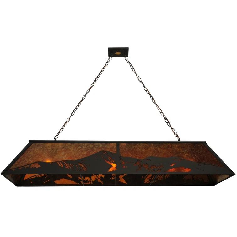 Meyda Lighting Rustic Lodge 9 - Light Antique Bronze Pool Table Lights Pendant