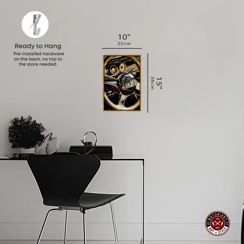 Notori Art Notoriart Elegant Steering Wheel Framed Car 1 Piece Canvas Wall Art