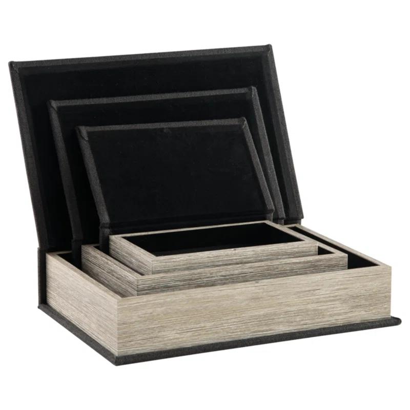 Kepir 3 Piece Fabric Book Box Set