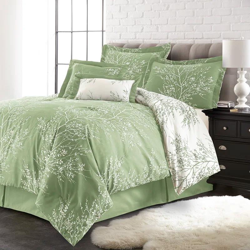 Spirit Linen 6-Piece Foliage Reversible Comforter Set & Reviews | Wayfair