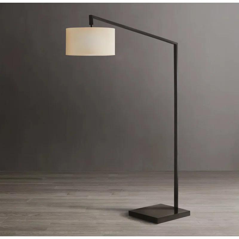 Stretch Chairside Arc Floor Lamp - Matte Black 75" Height