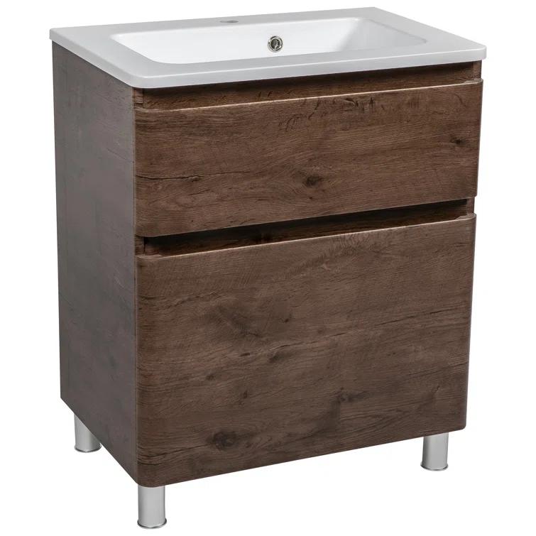 Bath Oasis 39.1'' Single Bathroom Vanity with Ceramic Top with Mirror