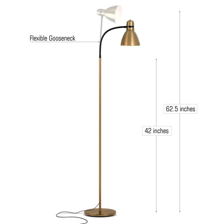 Brightech Avery 62.5 in. Modern LED Standing Floor Lamp with Metal Cone Shade and 3-Way Dimming Light