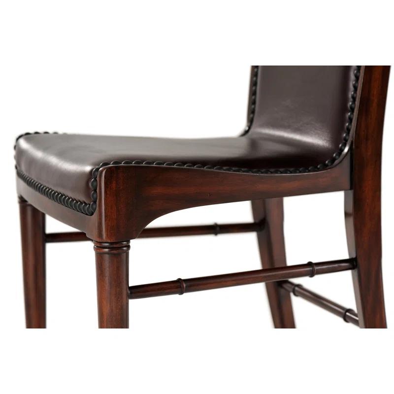 Theodore Alexander Vanucci Eclectics 19.75'' H Genuine Leather Upholstered Side Chair (Set of 2)