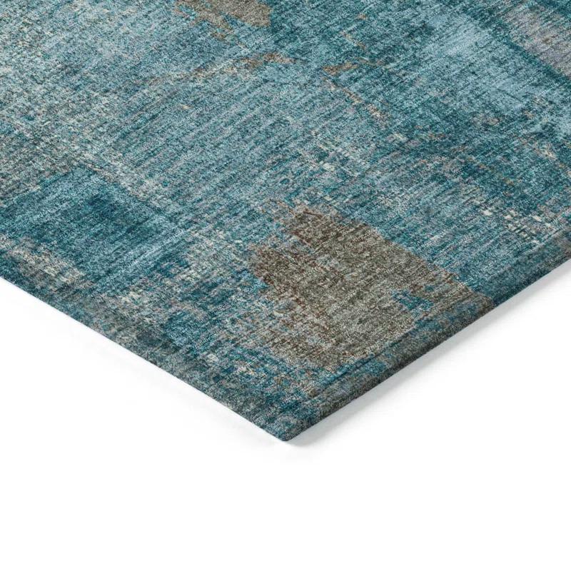 Machine Washable Indoor/Outdoor Chayden ACN989 Teal Rug
