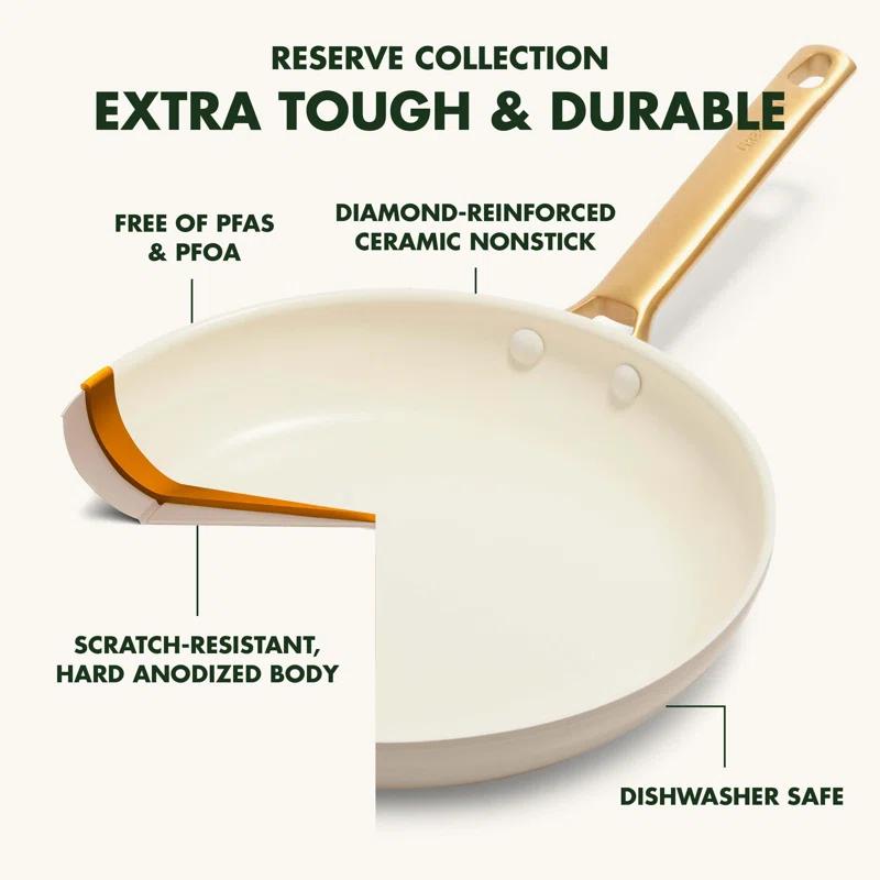 GreenPan ™ Reserve Taupe 10-Piece Ceramic Non-Stick Cookware Set with Bonus Cookbook