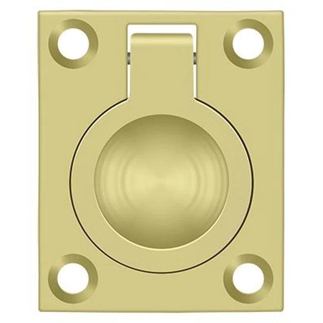 Deltana FRP175U3 Flush Ring Pull; 1-3/4" x 1-3/8"; Bright Brass Finish