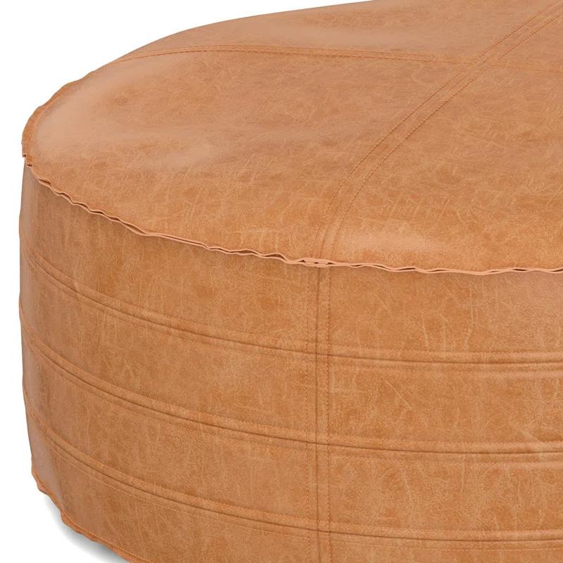 Simpli Home Brody Faux Leather Pouf