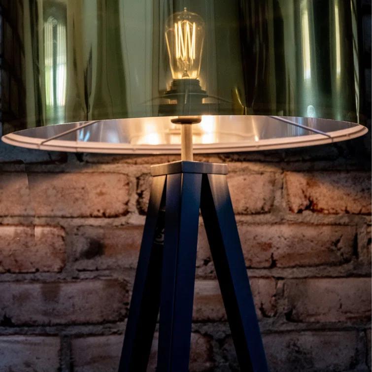 Mercer41 Cardone 60" Tripod Floor Lamp with Drum Shade and Foot Switch – Gold