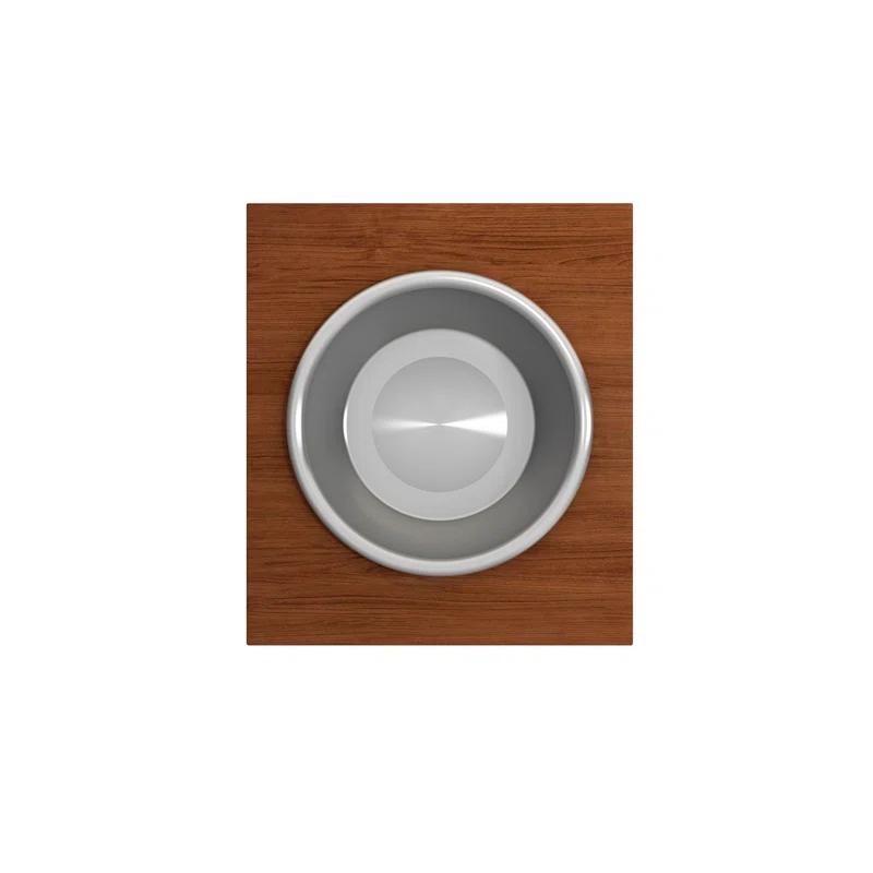 BOCCHI Wood Board With Large Round Stainless Steel Mixing Bowl And Colander F/1344, 1348, 1360, 1362, 1504, 1505, 1506 (Short Side Only), 1627, 1628