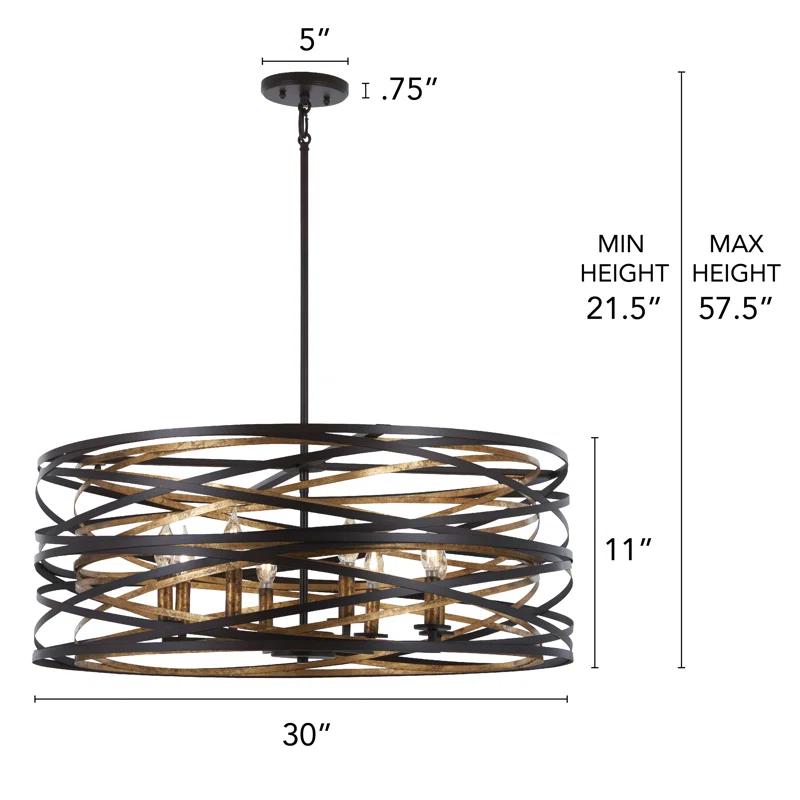 Minka Lavery Vortic Flow 8 - Light Dark Bronze/Mosaic Gold Unique/Statement Pendant