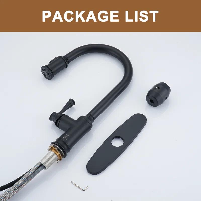 CASAINC 1.8 GPM Single-Handle Pull-Down Kitchen Faucet Single Hole Faucet