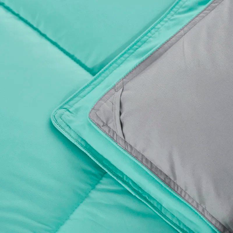 Homechoice International Group 3pc Comforter Set - All Season Reversible Down Alternative Comforter with Two Shams - Quilted Duvet Insert with Corner Tabs - Box Stitched Blanket - Breathable, Soft, Fluffy