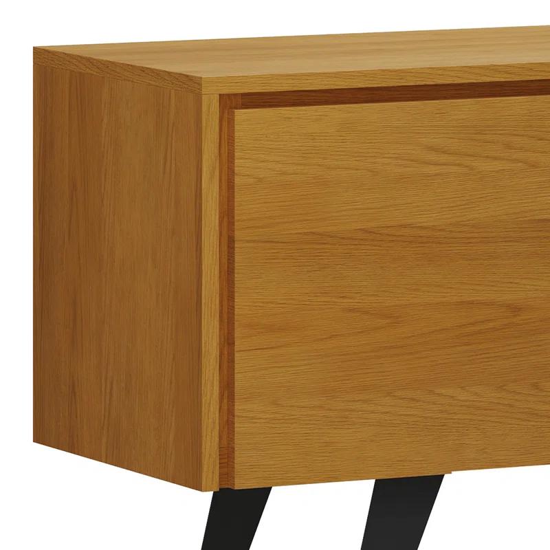 Simpli Home Lowry 63"W Solid Wood Modern Industrial TV Stand for TVs up to 70" with Storage