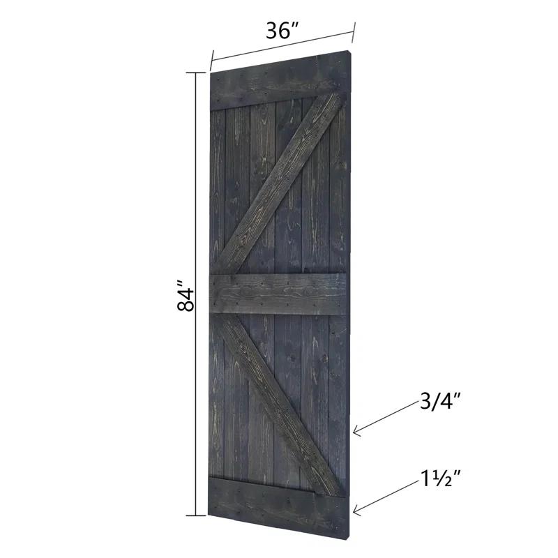 IsLife K Style Solid Wood Sliding Barn Door Without Hardware Kit (Door Slab Only) - Assembly Needed