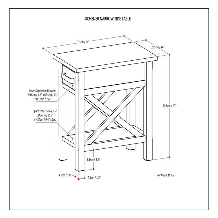 Simpli Home Kitchener End Table with Storage