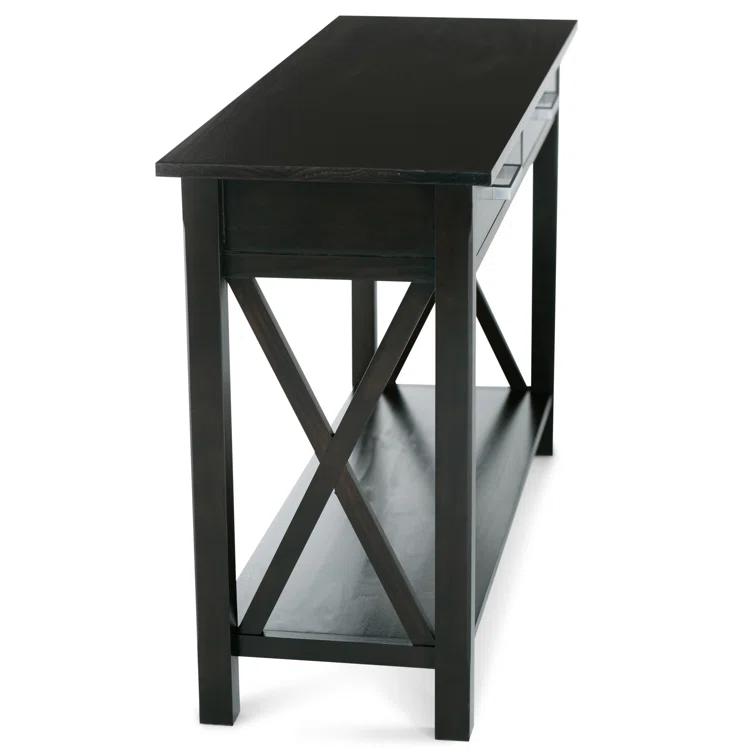 Simpli Home Kitchener 47"W Solid Wood Contemporary Storage Console Table with 2 Drawers and Bottom Storage Shelf